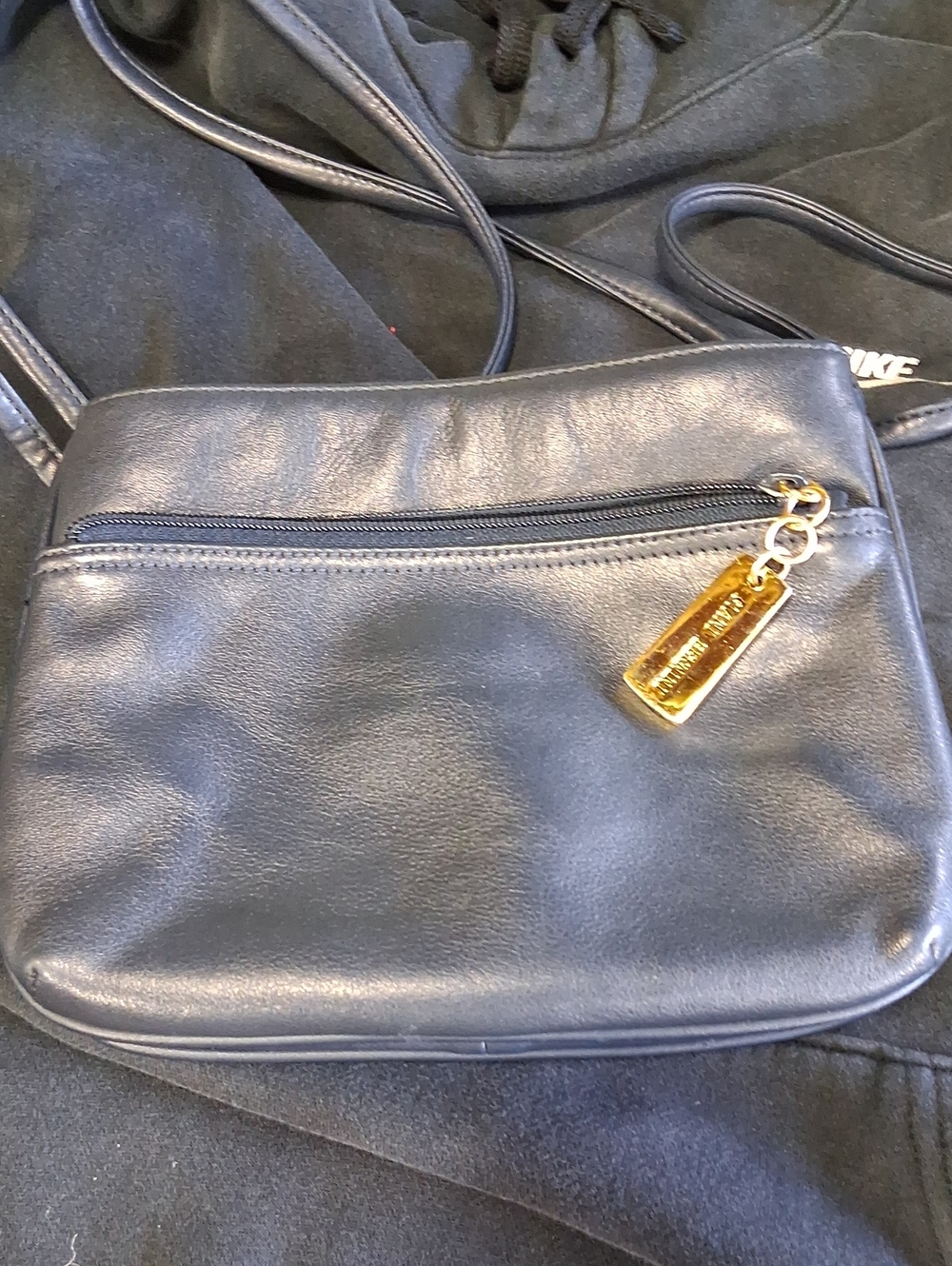 Black Crossbody Bag with Gold Hardware GIANI BERNINI